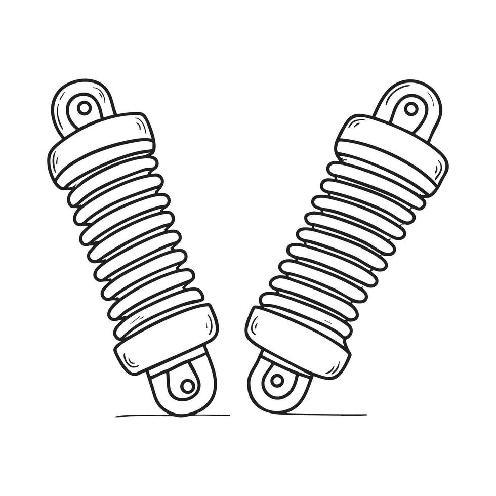 A pair of steel spiral spring shock absorber vector