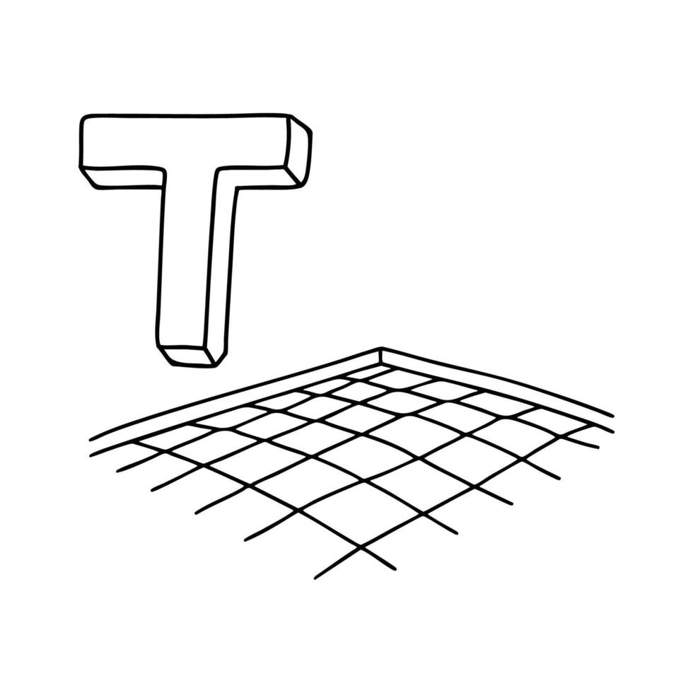 An illustration of letter T stands for Tile vector