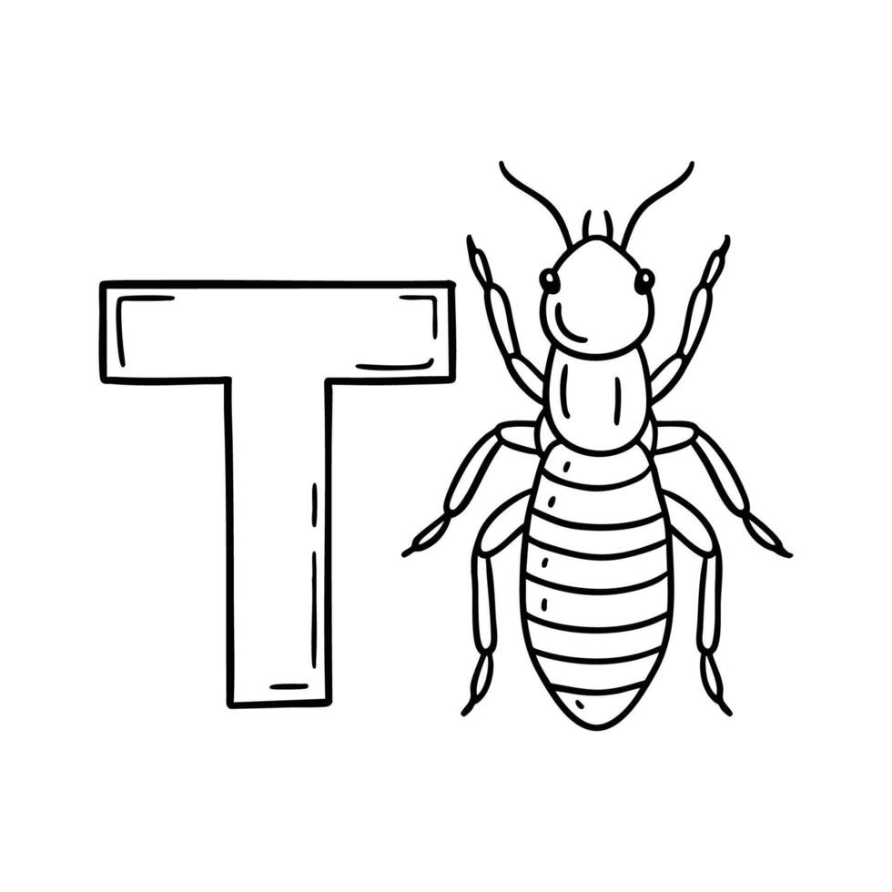 An illustration of letter T stands for Termite vector