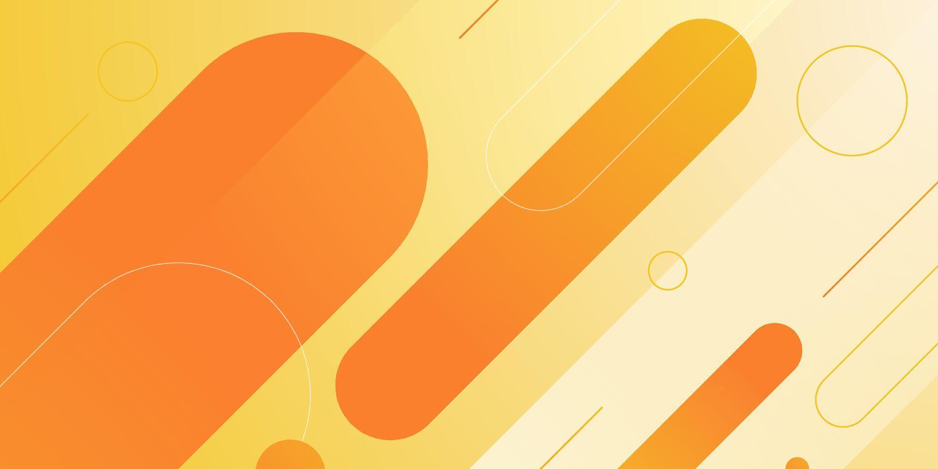 Abstract dynamic colorful orange background. Simple overlap shapes pattern on bright background banner. vector