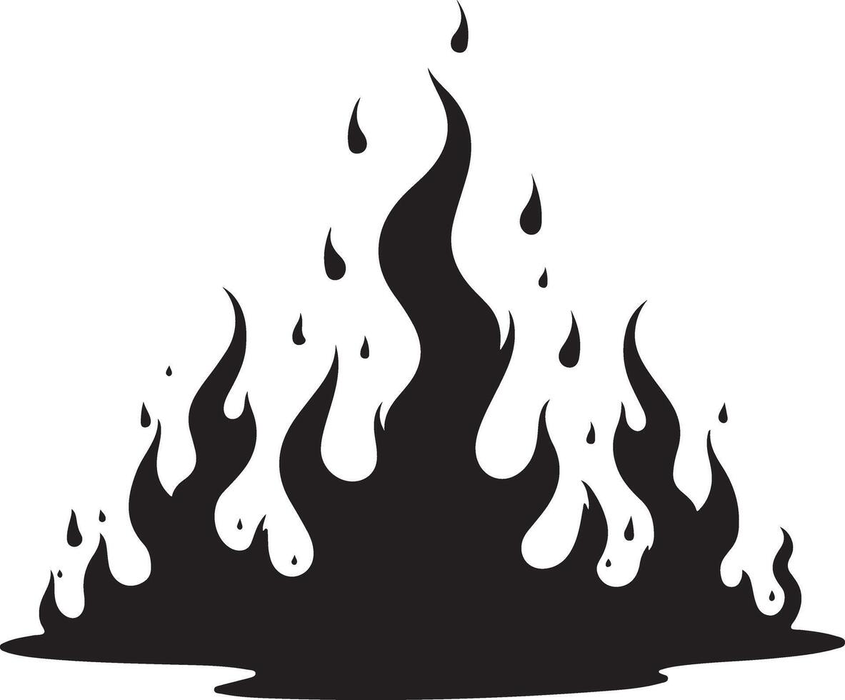 Dynamic Fire Flame Silhouette Artwork vector