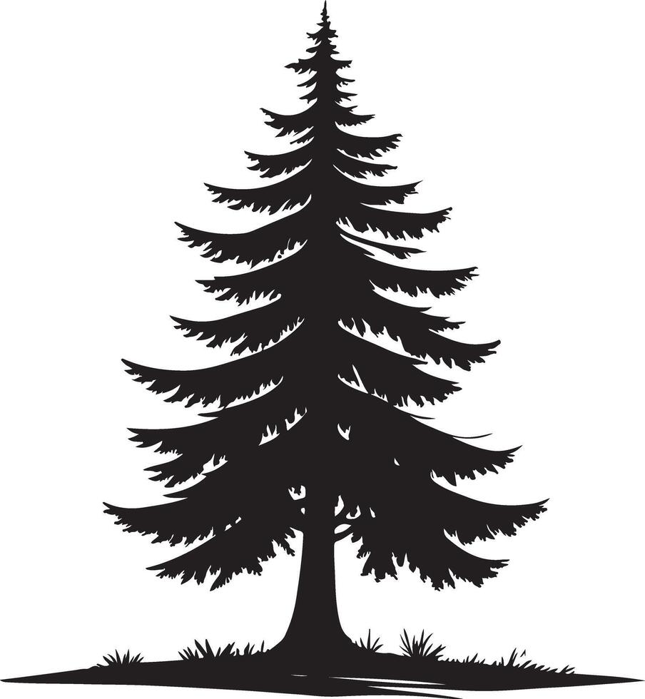 Elegant Christmas Tree Drawing Holiday Season Artwork vector