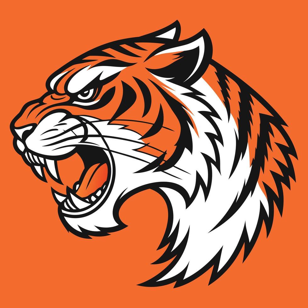 Wild Tiger Head Sports Mascot vector