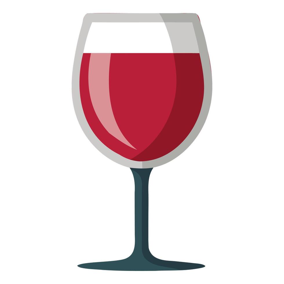 Modern Wine Glass Line Art vector