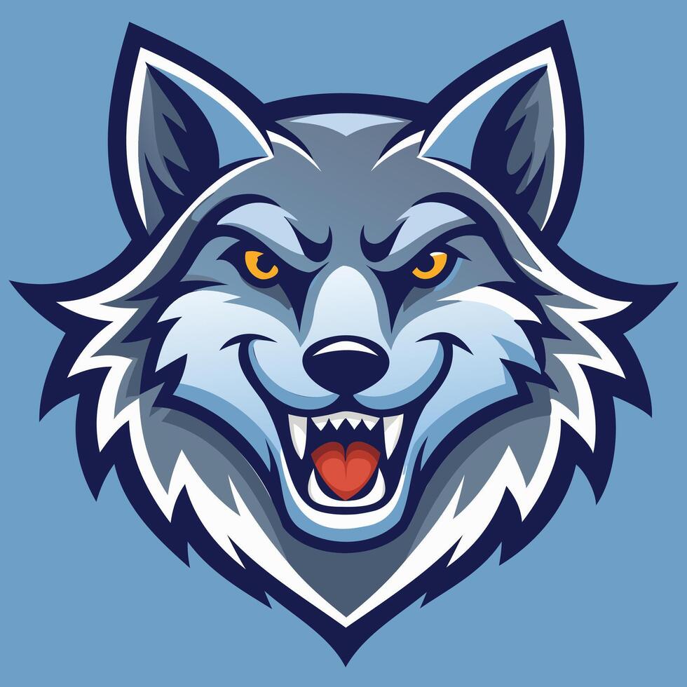 Wild Wolf Head Mascot Illustration vector