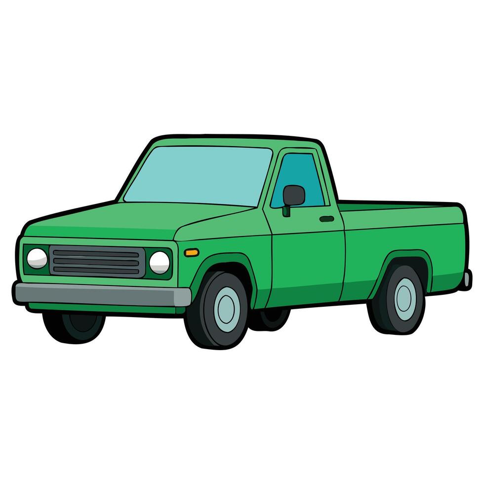 Off-Road Pickup Side View Art vector