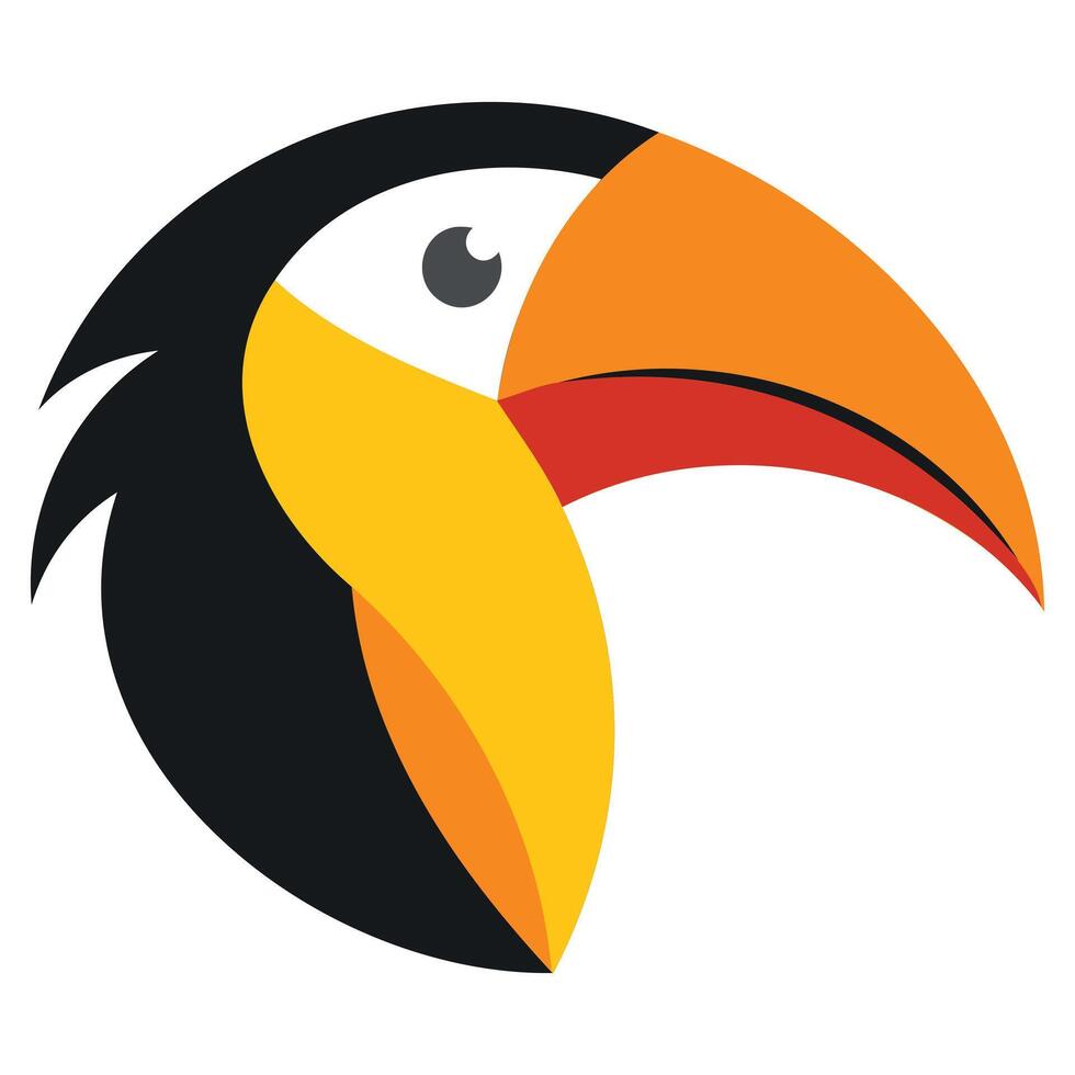 Exotic Toucan Head Silhouette vector