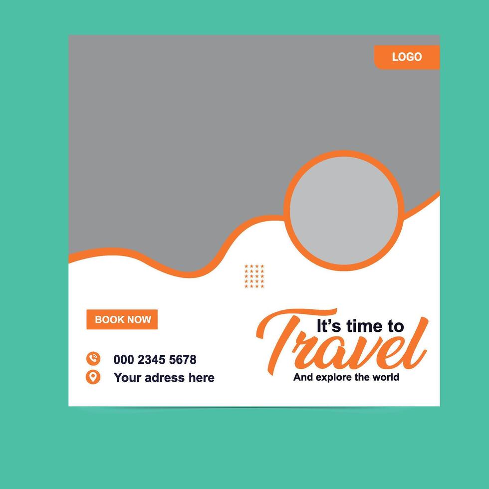 Modern Travel Social Media Post Template for Instagram And Facebook vector