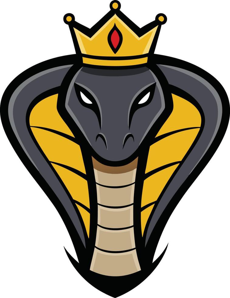 King Cobra with Crown mascot logo vector