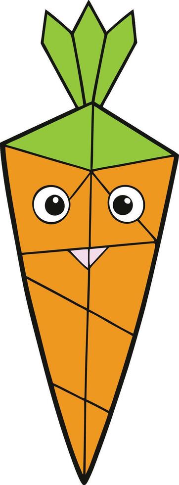 Playful Origami Carrot vector