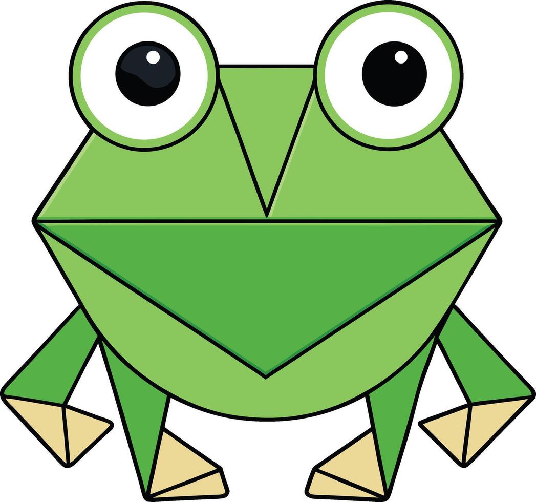 Geometric Green Frog vector