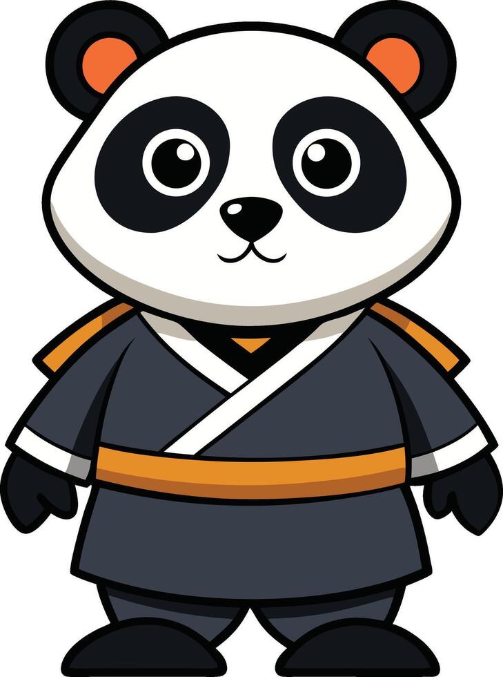 Panda samurai karate mascot logo design vector
