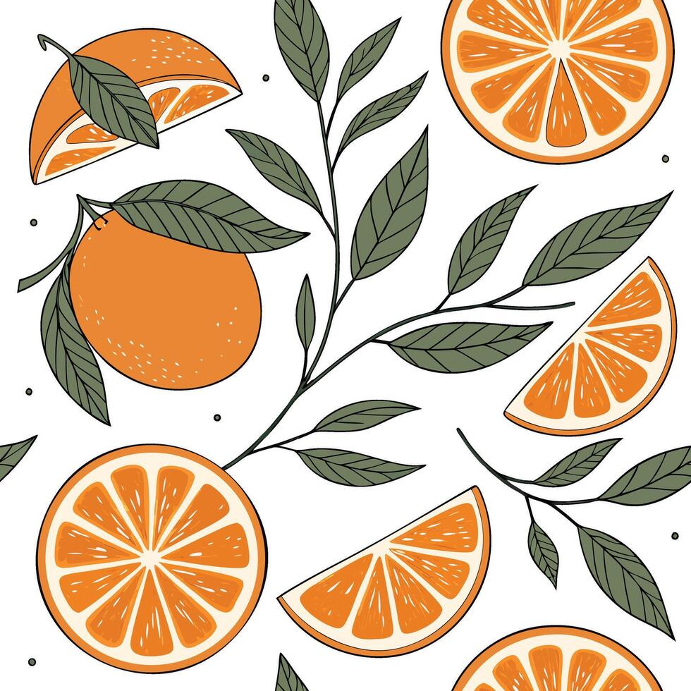 Orange Delight Seamless Pattern vector