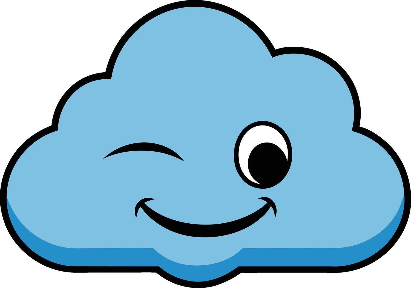 Cloud winks, radiating positivity and symbolizing weather, climate, and nature vector