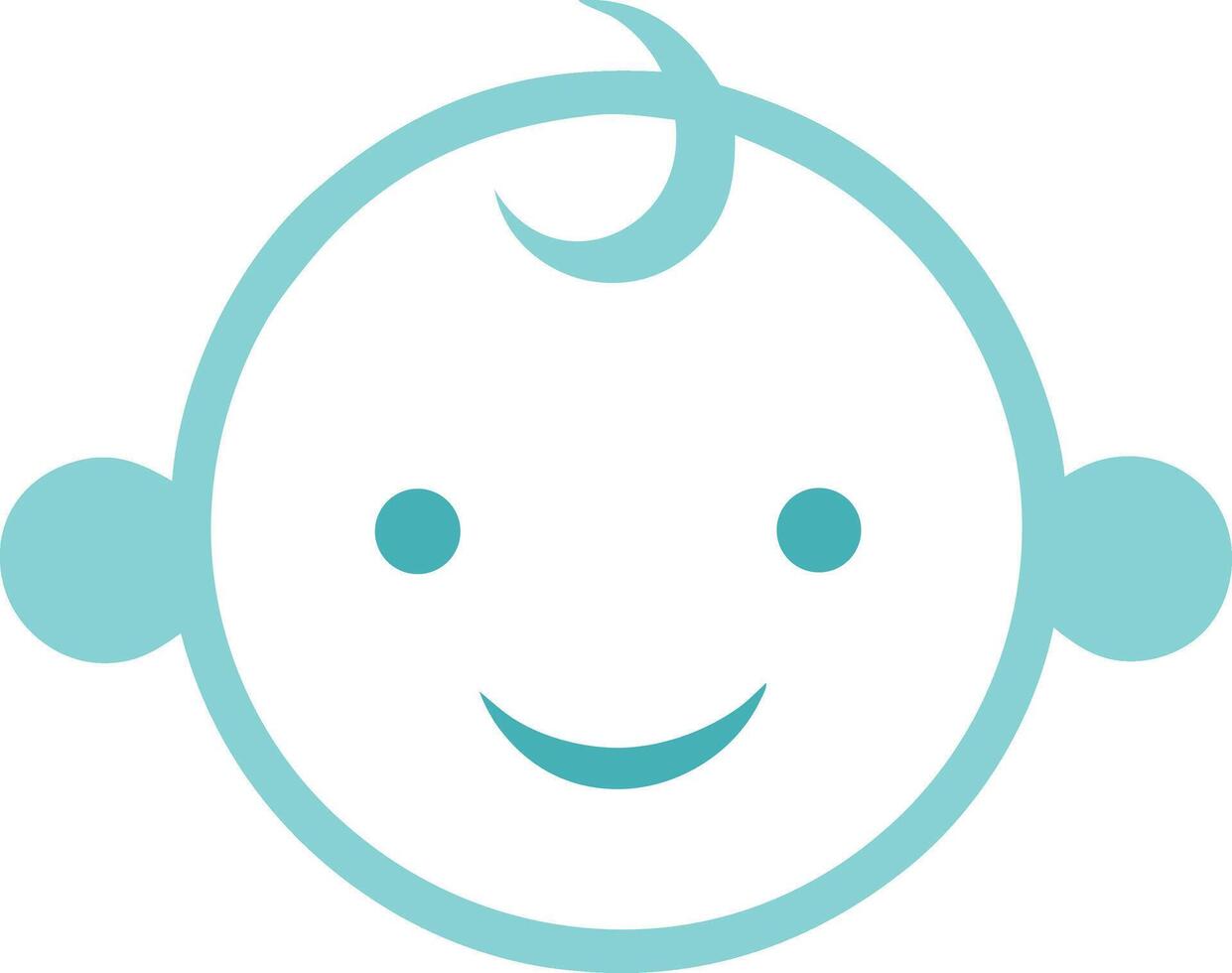 Baby head mascot logo vector