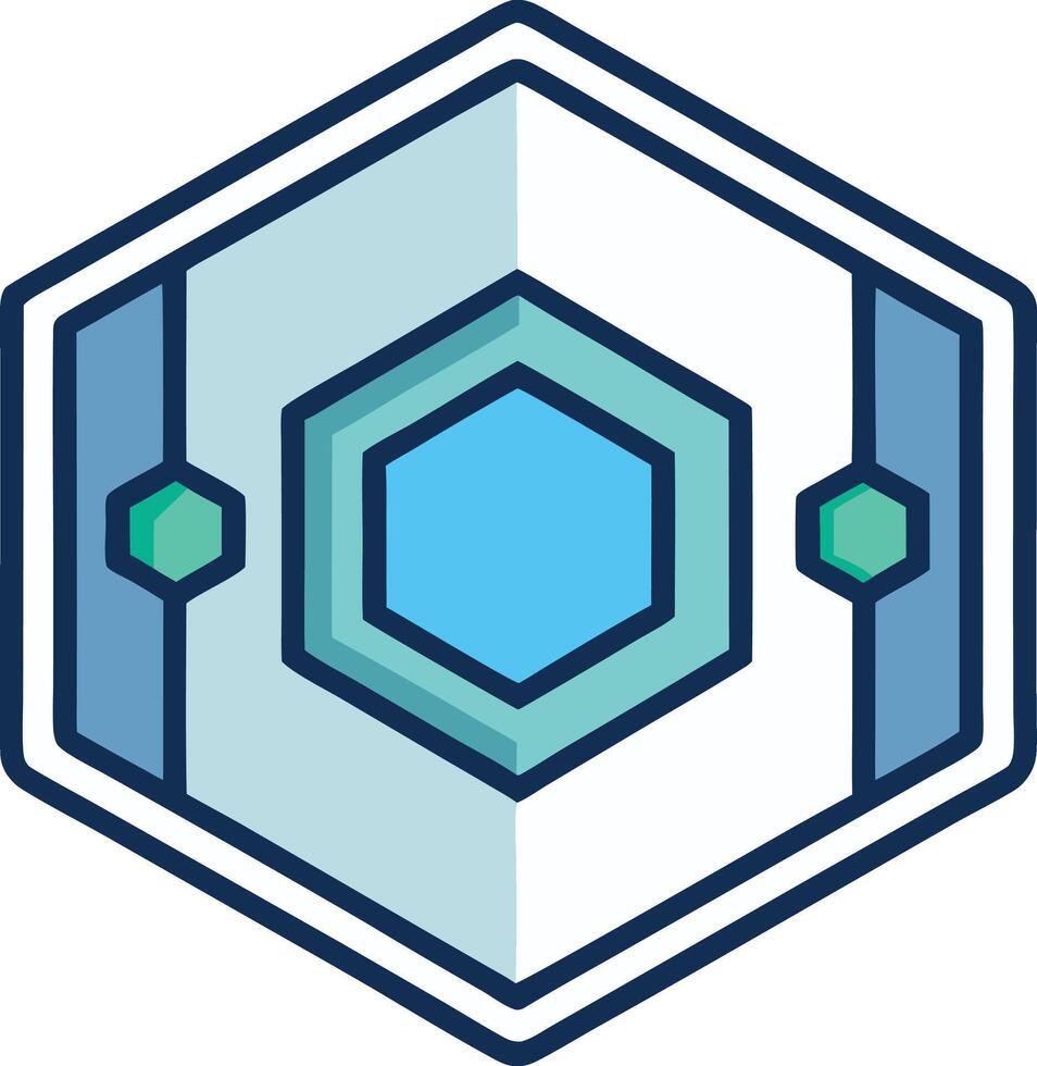 Hexagonal logo mascot vector