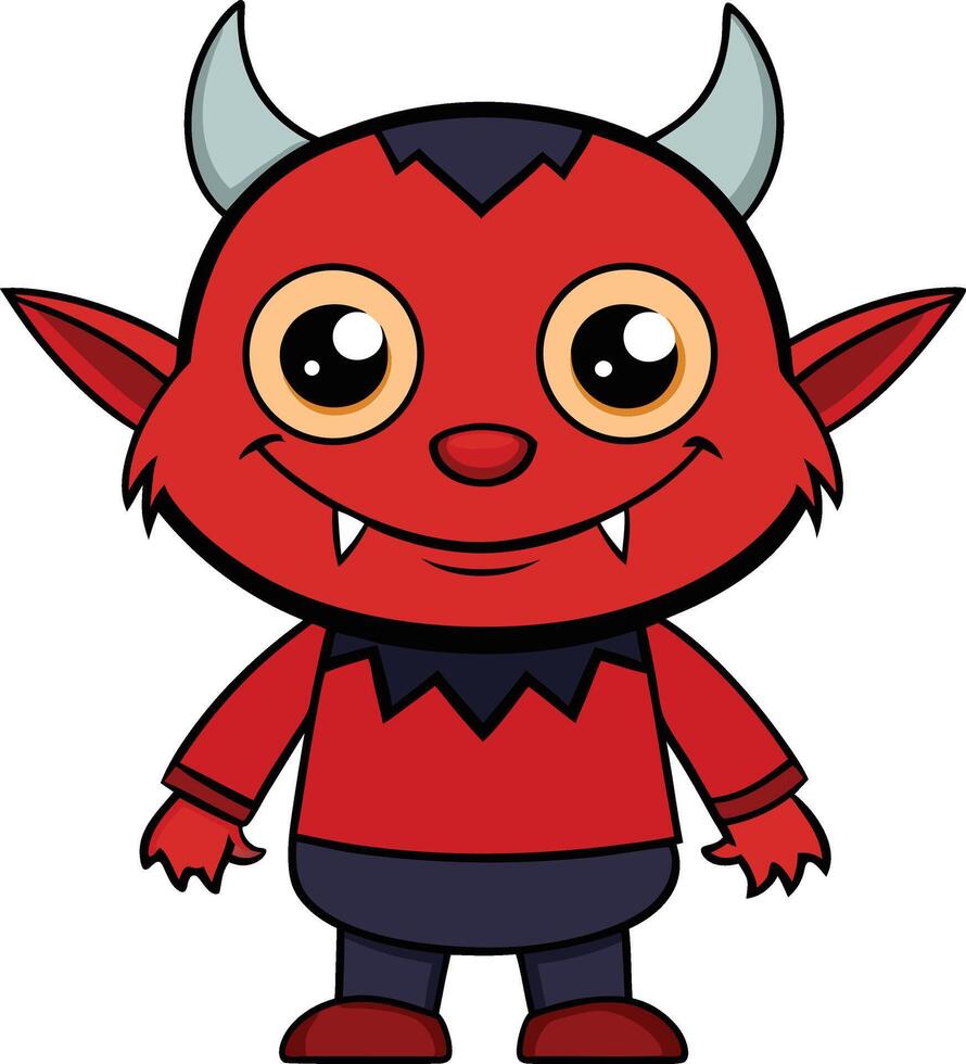 Cute Little Devil mascot logo design vector