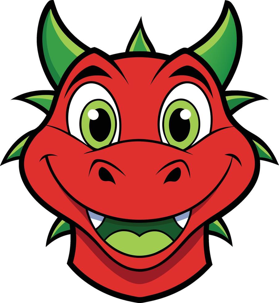 Smiling Dragon Face mascot logo vector