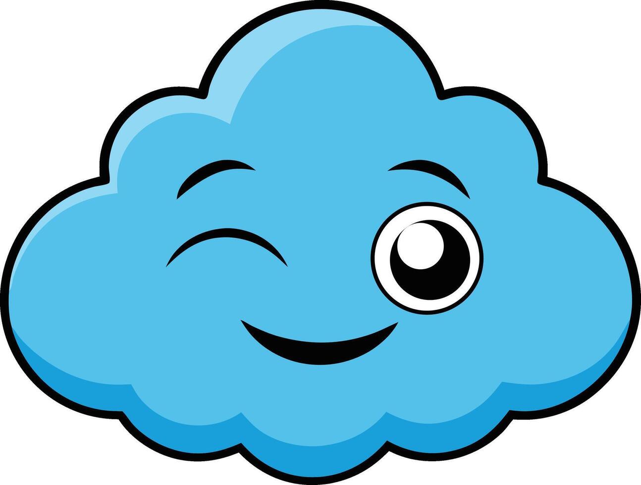 Winking cloud illustration vector