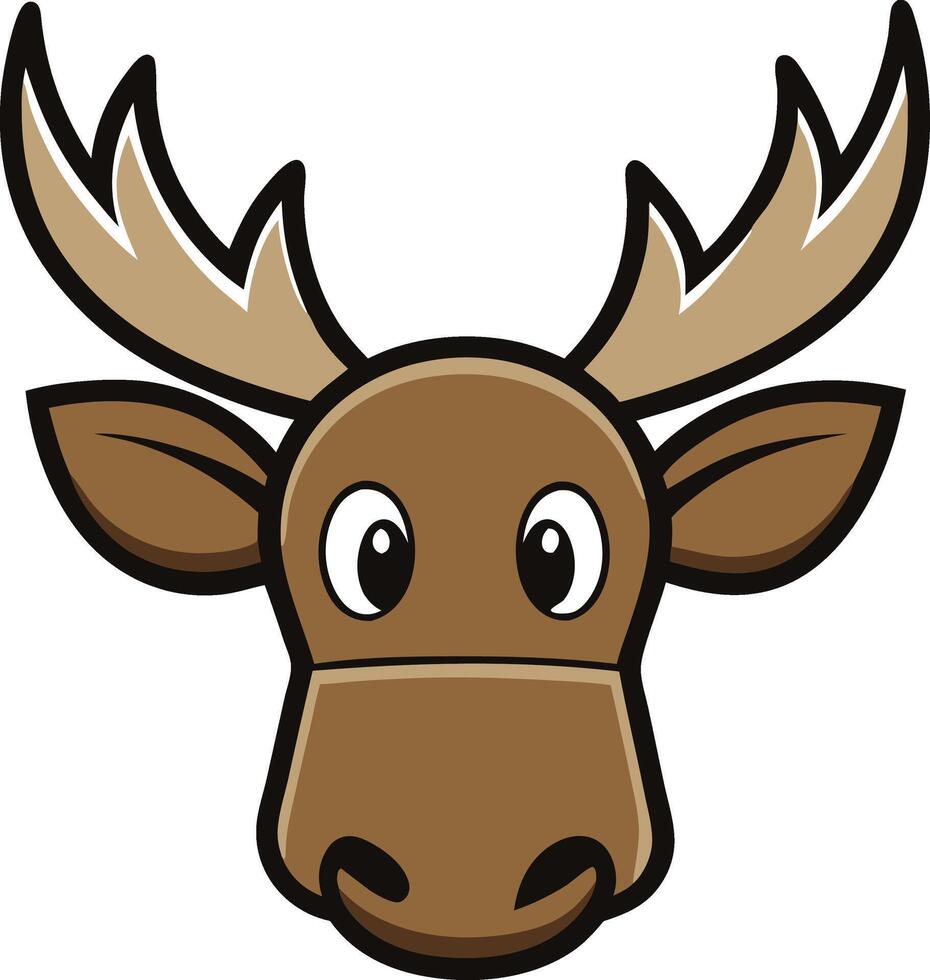 Cute Moose Head mascot logo vector