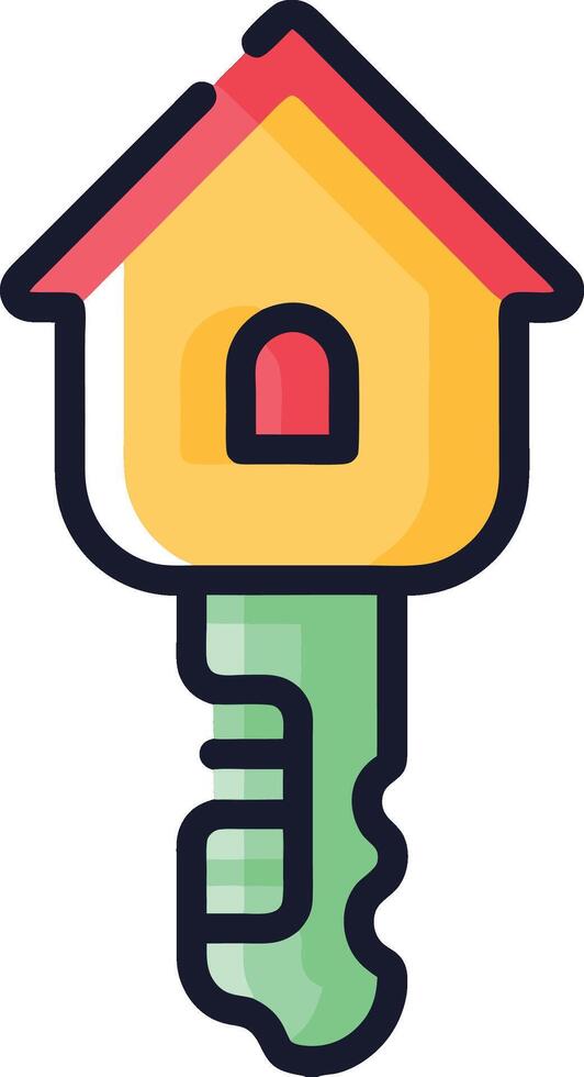 Key to Home house shaped key vector