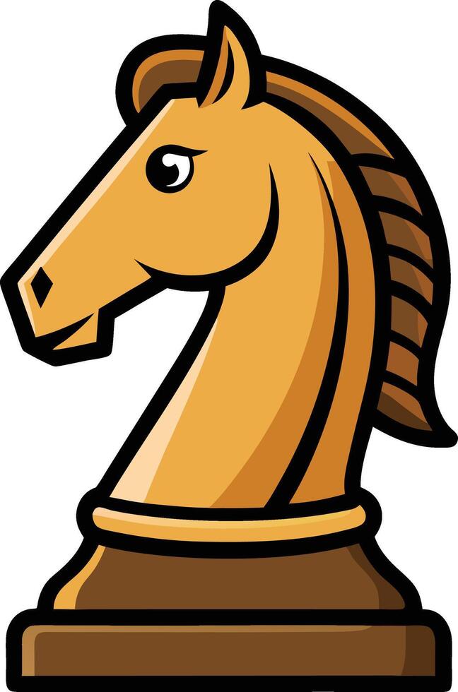 Chess horse piece, rendered in a bold, illustrative style vector