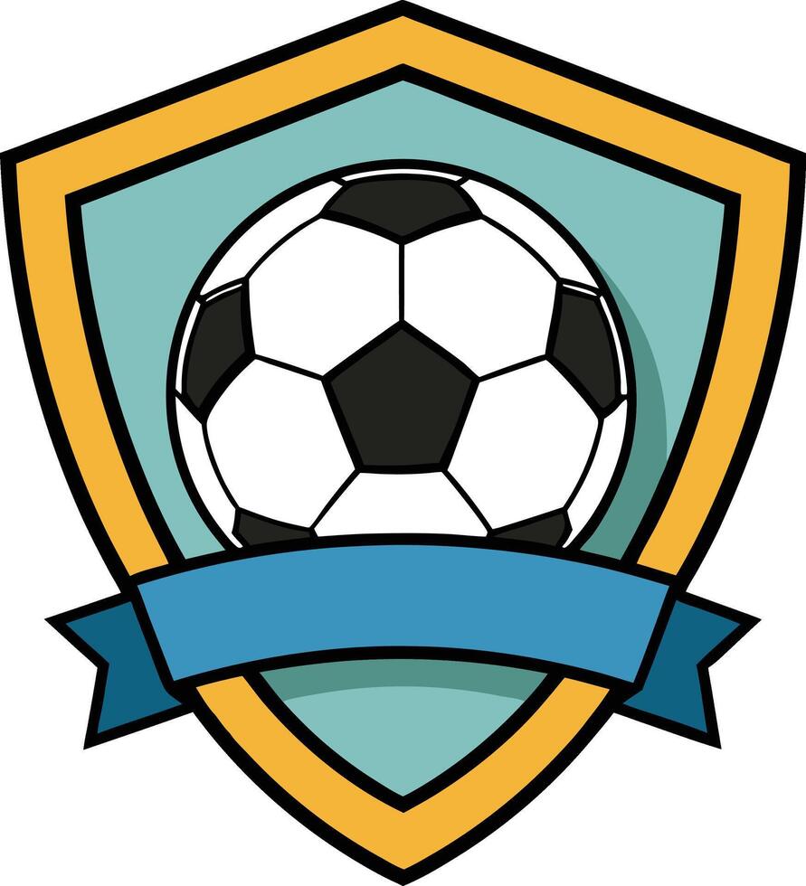 Soccer Badge with Ribbon vector