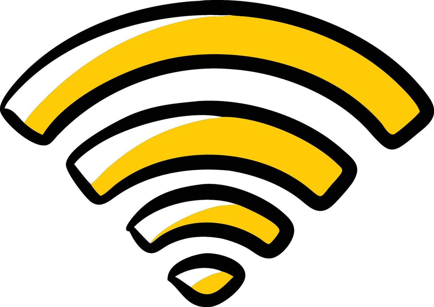 A yellow wifi symbol on a white background vector
