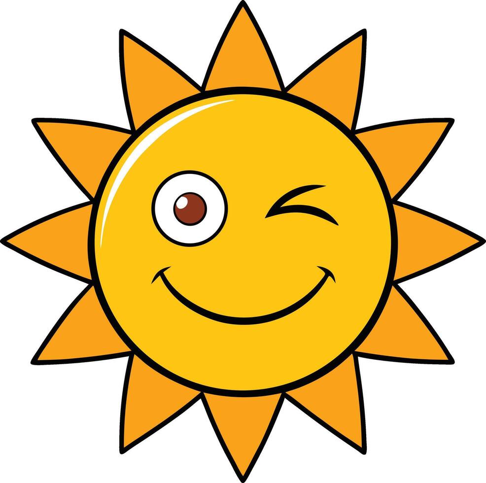 Sunny Wink winking design vector