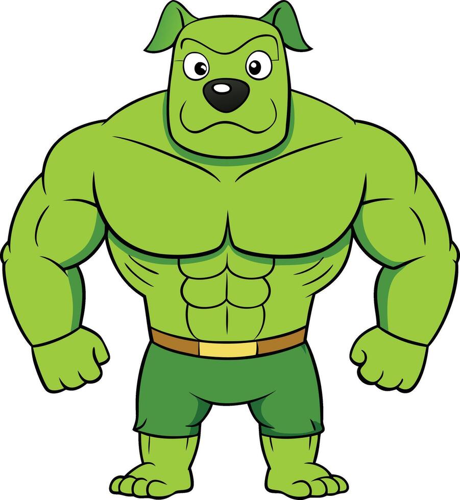 Green Muscular Dog vector