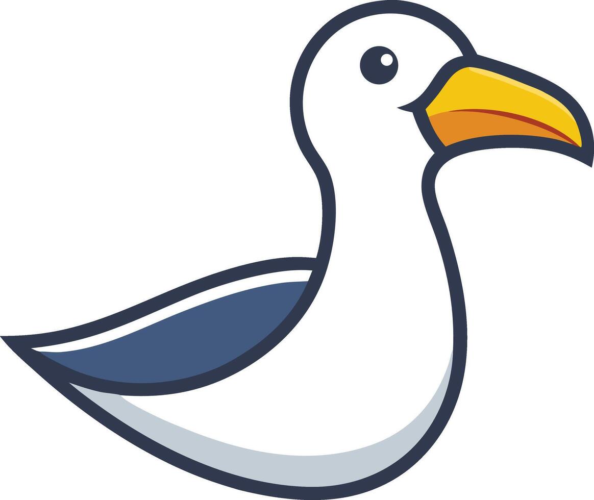 Cute Seagull Icon mascot logo vector