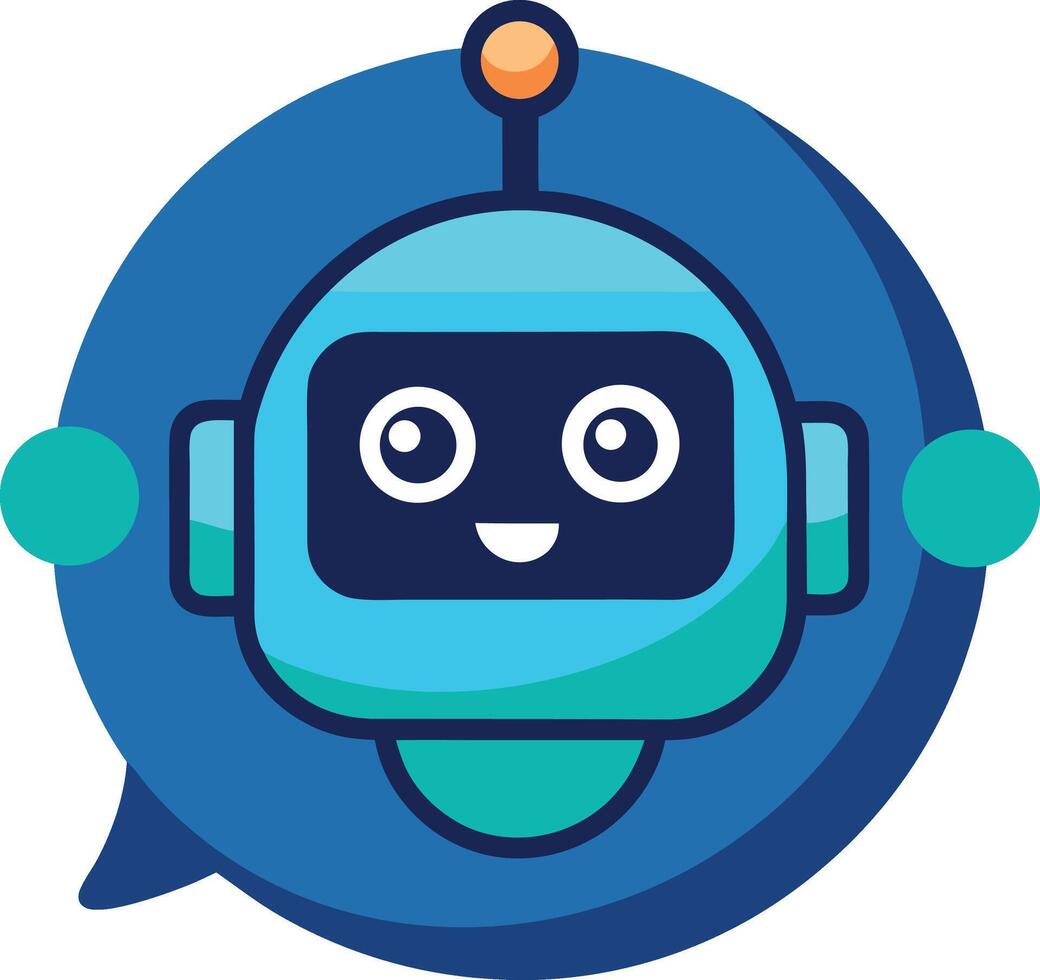 Robot head with a friendly smile vector
