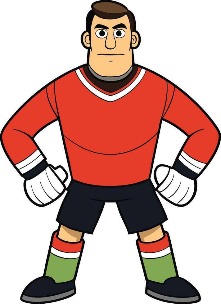 Goalkeeper Cartoon Character vector