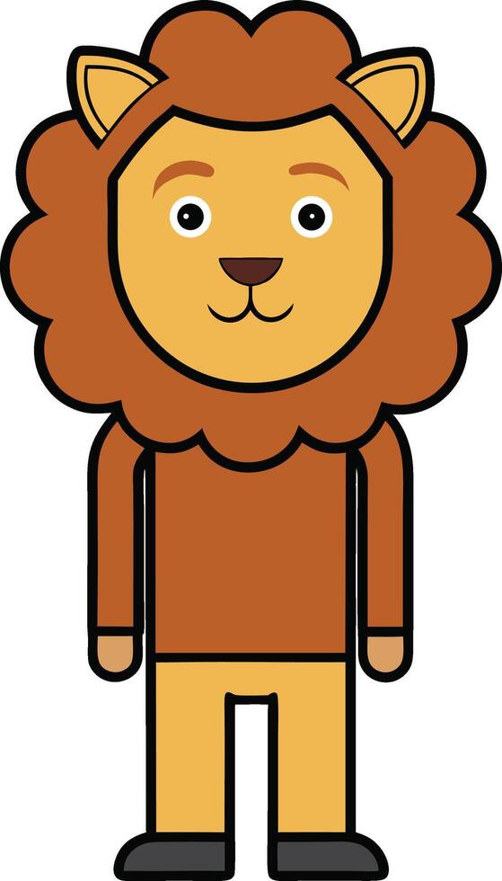 Cartoon lion with a friendly expression and a unique design vector