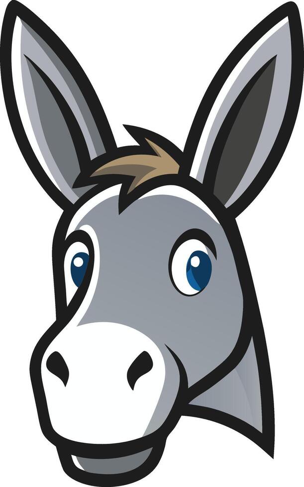 Gentle Donkey head mascot logo vector