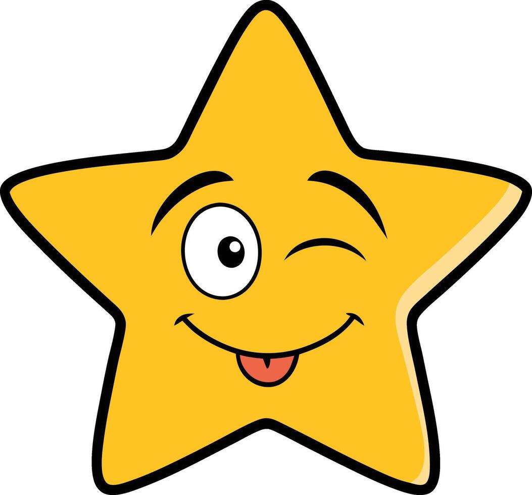 Winking Star Cartoon vector