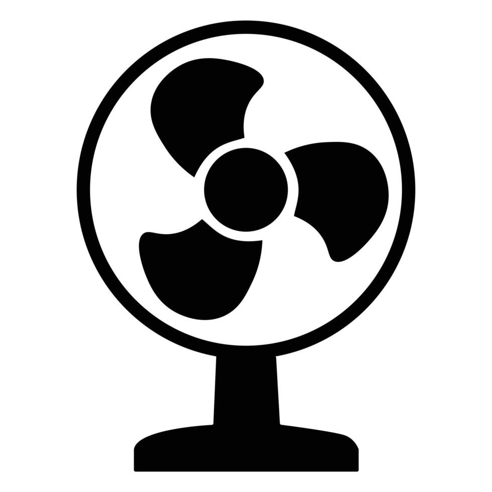 A Simple Black and White Desk Fan Icon Illustration vector