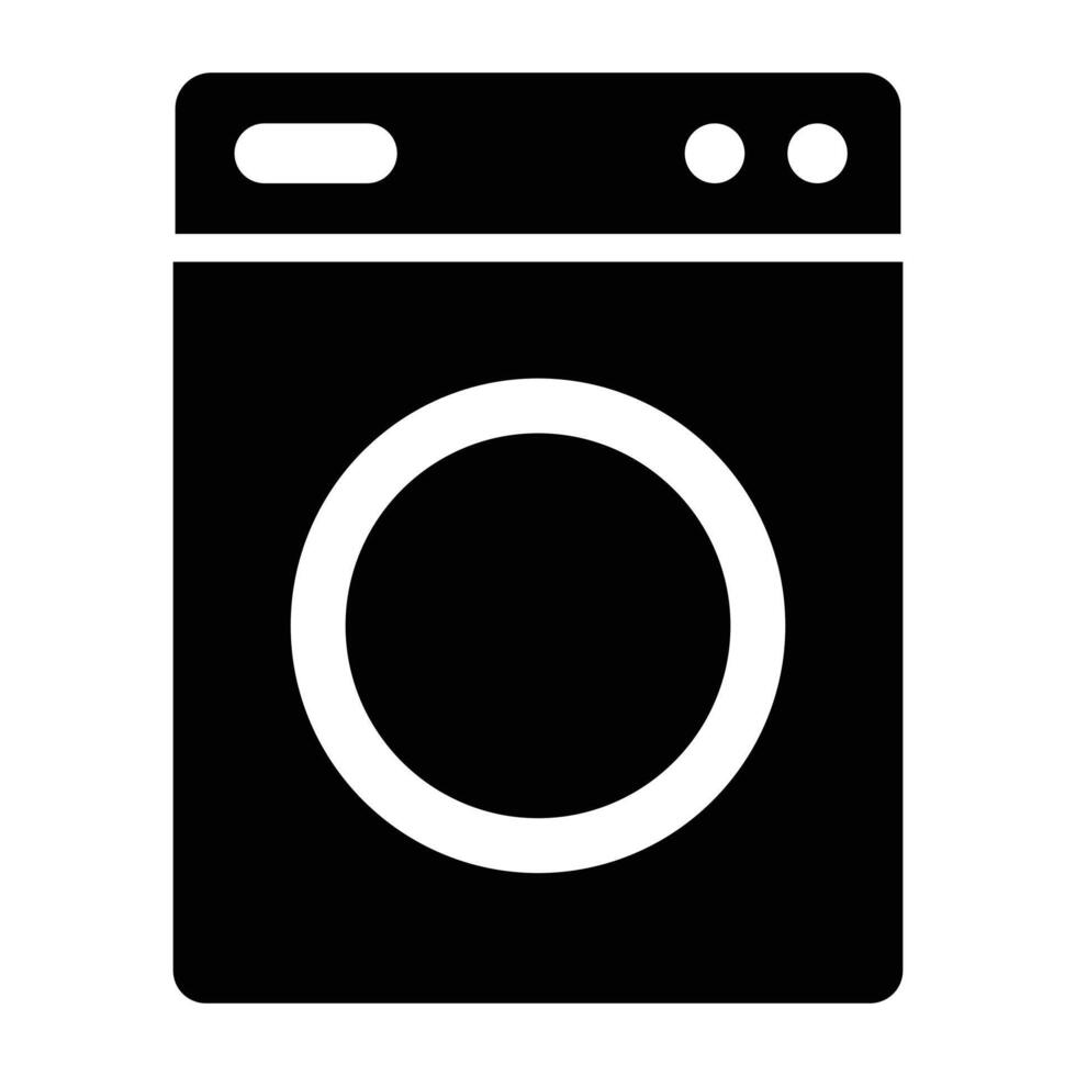 Simple Black and White Appliance Icon A Clothes Dryer Symbol vector