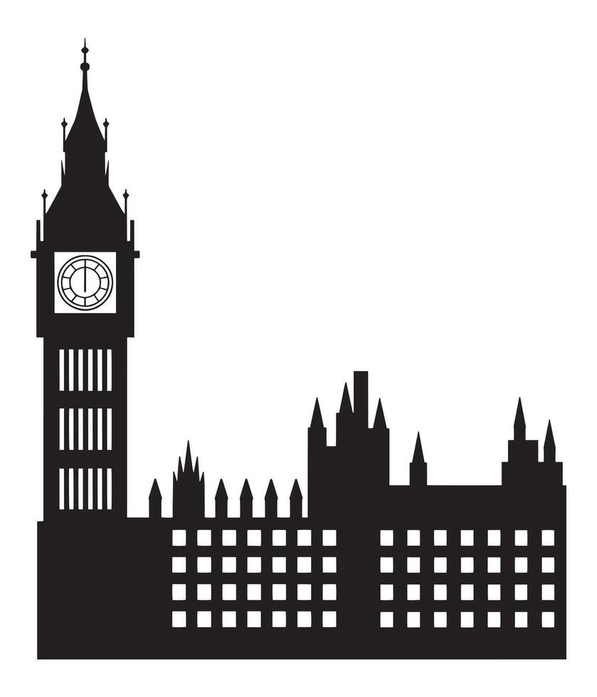 Illustration of the famous Big Ben tower in London isolated on a white background vector