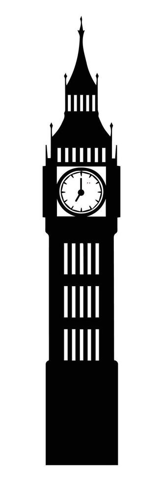 Illustration of the famous Big Ben tower in London isolated on a white background National symbol and tourist attraction vector