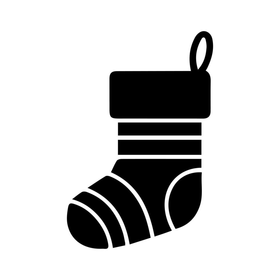 A Simple Black and White Illustration of a Christmas Stocking vector