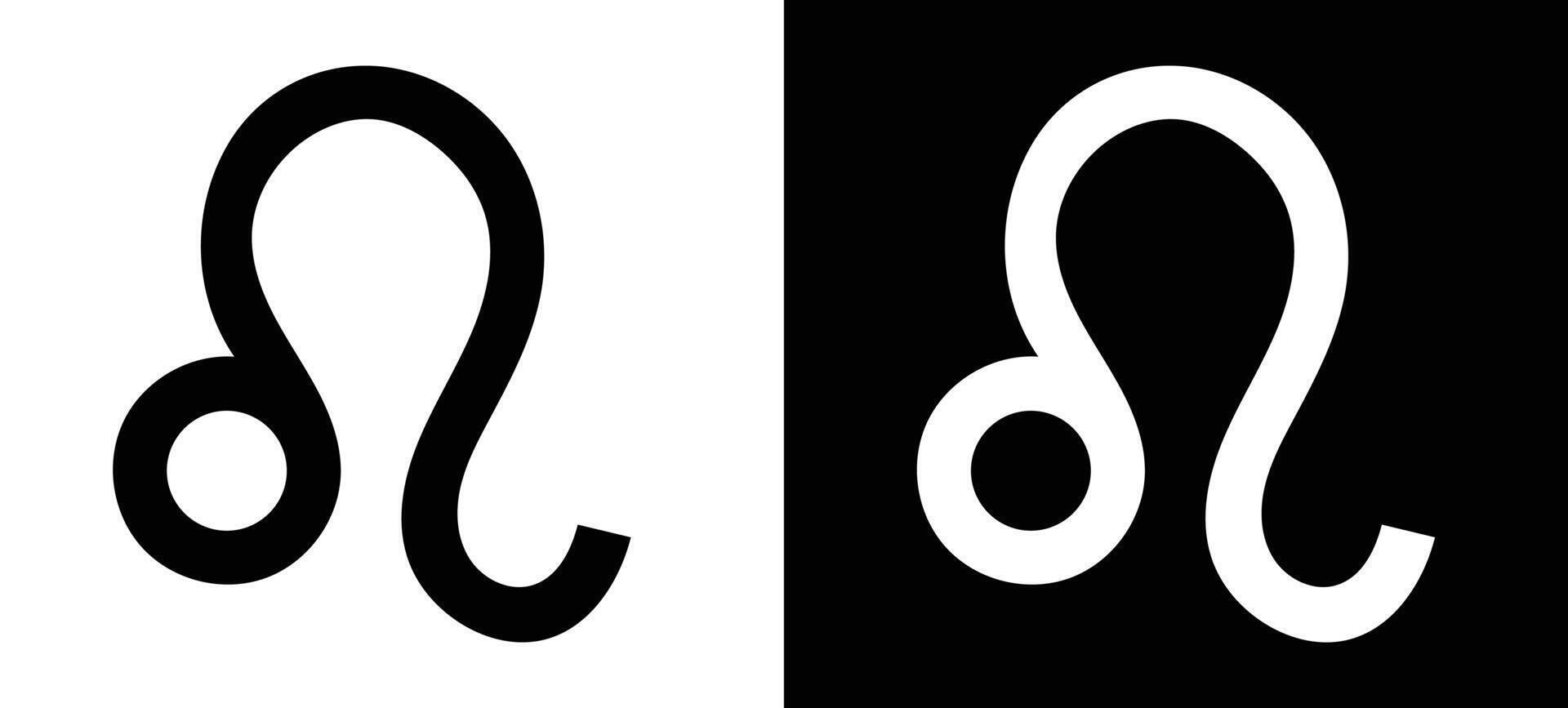 Leo Zodiac Sign Symbol Black and White Graphic Representation vector