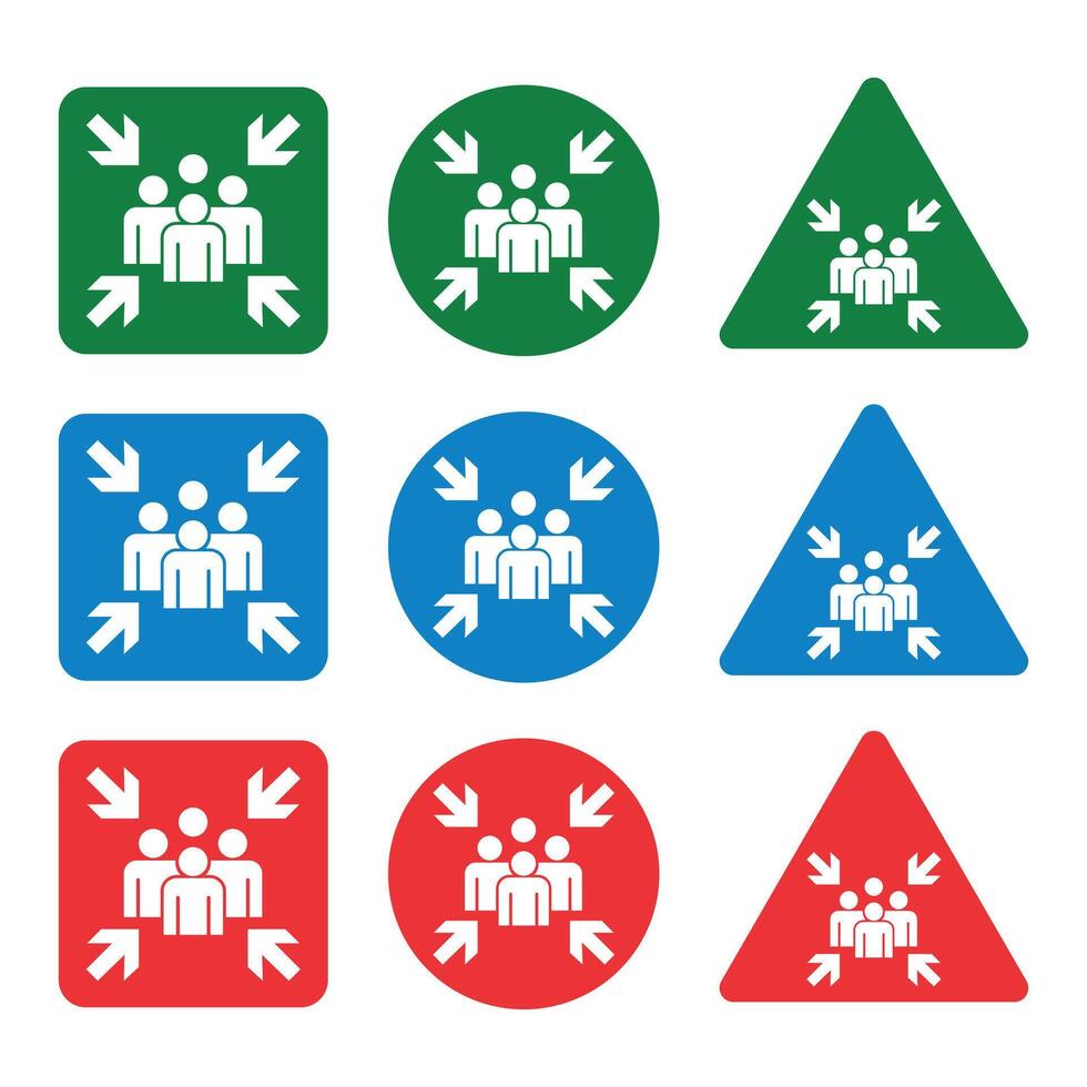 emergency evacuation assembly point sign emergency evacuation assembly point symbol isolated on white background assembly point icon evacuation plan illustration art vector