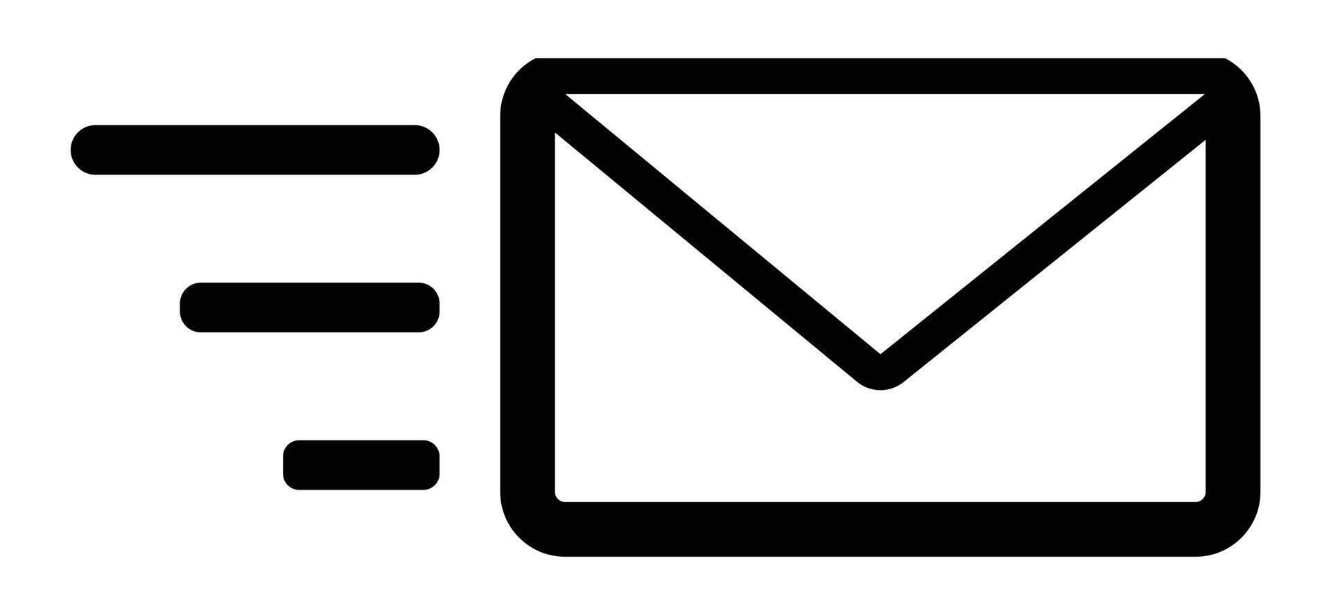 Message envelope line art icon for apps and websites vector