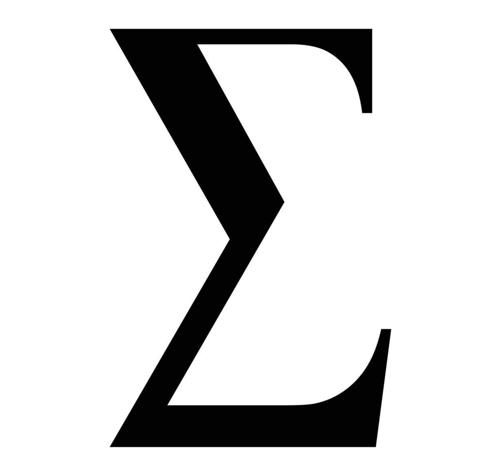 High Resolution Image of the Greek Capital Sigma Symbol in Black on White Background vector
