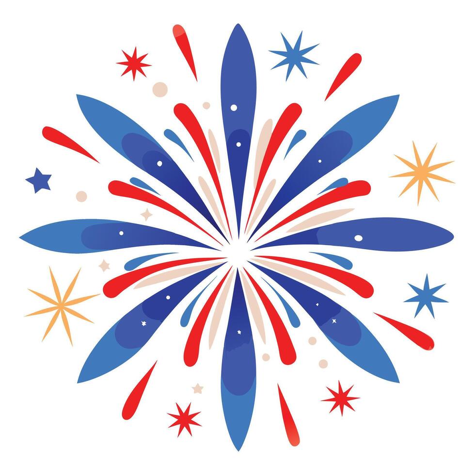 Patriotic Celebration Fireworks Display A Festive Fourth of July Image vector