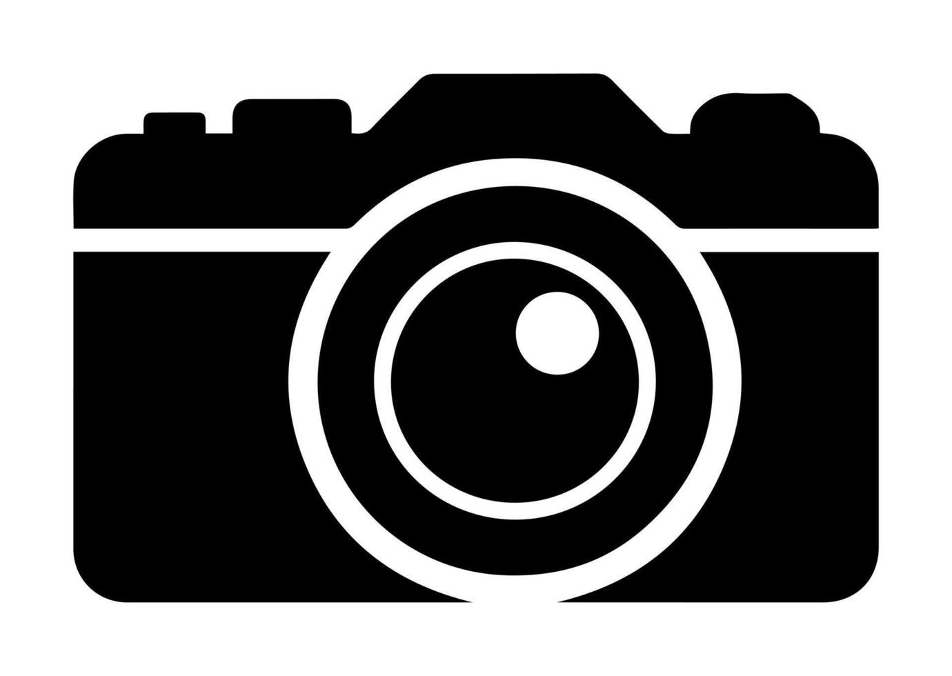 Simple Black and White Camera Icon Graphic Design Image vector