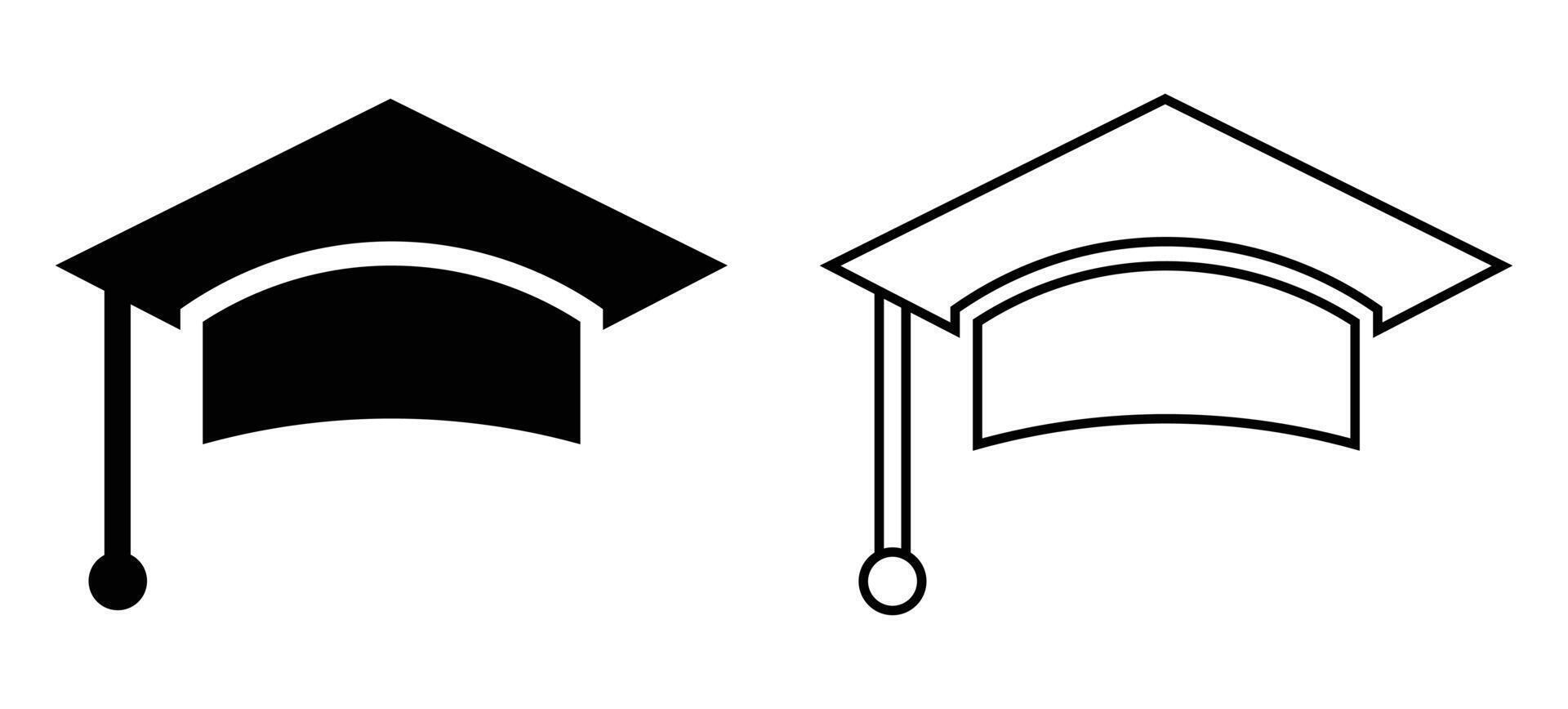 Degree symbol Education icon College cap or graduate hat symbol Student degree sign vector
