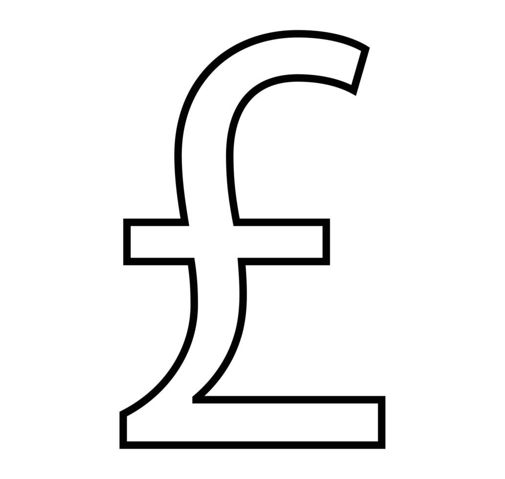 A Simple Line Drawing of the British Pound Sterling Sign vector