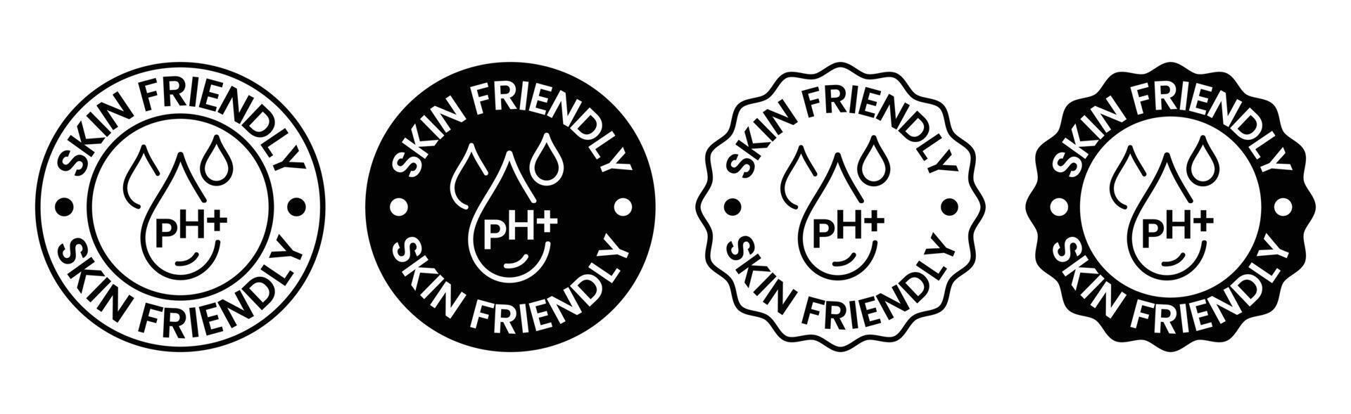 Four Skin Friendly pH Balanced Product Labels in Different Styles vector